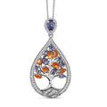 GP Catalina Iolite and Multi Gemstone 4.30 ctw Pendant Necklace in Rhodium Over Sterling Silver 20 Inches - Sticky add to cart bar