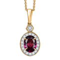 Luxoro AAA Radiant Ember Garnet and G-H I2 Diamond 1.65 ctw Pendant Necklace in 10K Yellow Gold 20 Inches - Sticky add to cart bar
