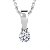 Luxuriant Lab Grown Diamond E-F VS Solitaire Pendant Necklace in 10K White Gold 20 Inches 0.50 ctw