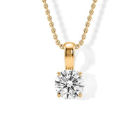 Luxuriant Lab Grown Diamond E-F VS Solitaire Pendant Necklace in 10K White Gold 20 Inches 0.50 ctw.