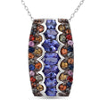 D'Joy Tanzanite, Multi Sapphire Pendant Necklace (20 Inches) in Rhodium Over Sterling Silver 3.20 ctw - Sticky add to cart bar