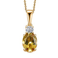 AAA Brazilian Heliodor and G-H SI Luxuriant Lab Grown Diamond 1.25 ctw Golden Radiance Pendant Necklace in 18K Vermeil Yellow Gold Over Sterling Silver 20 Inches - Sticky add to cart bar