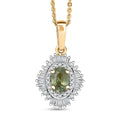 D'Joy Ambanja Demantoid Garnet and Diamond 1.00 ctw Sunburst Pendant Necklace in 18K Vermeil Yellow Gold Over Sterling Silver 20 Inches - Sticky add to cart bar