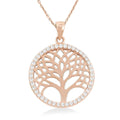 Simulated Diamond Pendant Necklace in 14K Rose Gold Over Sterling Silver 18 Inches - Sticky add to cart bar