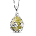 D'Joy Connemara Marble 8.90 ctw Claddagh Harmony Pendant in Platinum Over Sterling Silver with Stainless Steel Necklace 20 Inches - Sticky add to cart bar
