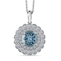 AAA Mangoro Aquamarine and Luxuriant Lab Grown Diamond SI 2.90 ctw Pendant Necklace in 10K White Gold 20 Inches - Sticky add to cart bar