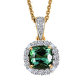 Certified & Appraised AAA Santa Rosa Tourmaline and G-H SI Luxuriant Lab Grown Diamond 1.45 ctw Pendant Necklace in 10K Yellow Gold 20 Inches - Sticky add to cart bar