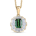 Certified & Appraised AAA Santa Rosa Tourmaline and G-H SI Luxuriant Lab Grown Diamond 1.77 ctw Pendant Necklace in 10K Yellow Gold 20 Inches - Sticky add to cart bar