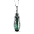 Certified & Appraised Rhapsody AAAA Santa Rosa Tourmaline and E-F VS Diamond 4.78 ctw Pendant Necklace in 950 Platinum 20 Inches - Sticky add to cart bar