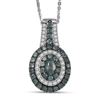 D'Joy Narsipatnam Alexandrite and Moissanite 1.20 ctw Galaxy Orbit Pendant Necklace in Rhodium Over Sterling Silver 20 Inches