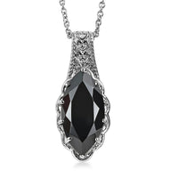 EverTrue Brazilian Smoky Quartz Pendant Necklace (20 Inches) in Stainless Steel 7.10 ctw