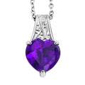 EverTrue African Amethyst 3.60 ctw Pendant Necklace in Stainless Steel 20 Inches - Sticky add to cart bar