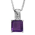 EverTrue African Amethyst 5.00 ctw Pendant Necklace in Stainless Steel 20 Inches - Sticky add to cart bar