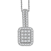 D'Joy Diamond 0.40 ctw Pendant Necklace in Rhodium Over Sterling Silver 20 Inches