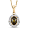 Luxoro AAA Ambanja Demantoid Garnet and G-H I2 Diamond 1.10 ctw Heirloom Spark Pendant Necklace in 10K Yellow Gold 20 Inches - Sticky add to cart bar