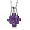 EverTrue African Amethyst Pendant Necklace (20 Inches) in Stainless Steel 4.15 ctw - Sticky add to cart bar