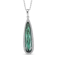 Certified & Appraised Rhapsody AAAA Santa Rosa Tourmaline and E-F VS Diamond 5.94 ctw Pendant Necklace 20 Inches in 950 Platinum 5.73 Grams