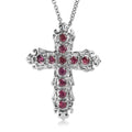 EverTrue Orissa Rhodolite Garnet 1.25 ctw Cross Pendant Necklace in Stainless Steel 20 Inches - Sticky add to cart bar