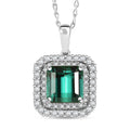Certified & Appraised Rhapsody 950 Platinum AAAA Monte Belo Indicolite and E-F VS Diamond 3.25 ctw Pendant Necklace 20 Inches - Sticky add to cart bar