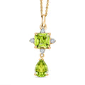 D'Joy Premium Peridot and White Zircon 2.85 ctw Pendant Necklace 20 Inches in 14K YG Over Sterling Silver - Sticky add to cart bar