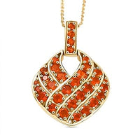 D''Joy Fire Opal Pendant Necklace (20 Inches) in 18K Vermeil YG Over Sterling Silver 2.05 ctw