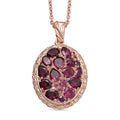 EverTrue Orissa Rhodolite Garnet 4.80 ctw Floral Cluster Pendant in 18K RG Plated with ION Plated RG Stainless Steel Necklace 20 Inches - Sticky add to cart bar