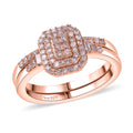 D'Joy Natural Pink Diamond I3 0.50 ctw Set of 2 Stackable Ring in 18K Vermeil Rose Gold Over Sterling Silver (Size 10.0) - Sticky add to cart bar