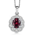 D'Joy Chrome Diopside, White Zircon Pendant Necklace (20 Inches) in Rhodium Over Sterling Silver 3.00 ctw - Sticky add to cart bar