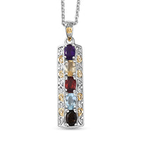 EverTrue African Amethyst 2.10 ctw Pendant in 18K YG Plated and Platinum Bond with Stainless Steel Necklace 20 Inches