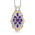 EverTrue African Amethyst Pendant in Platinum Bond with Stainless Steel Necklace (20 Inches) 2.24 ctw - Sticky add to cart bar
