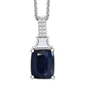 D'Joy Premium Kashmir Kyanite and Moissanite 2.90 ctw The Midnight Tide Pendant Necklace in Rhodium Over Sterling Silver 20 Inches - Sticky add to cart bar