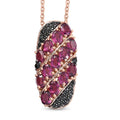 EverTrue Orissa Rhodolite Garnet and Thai Black Spinel 3.30 ctw Crimson Leaf Elegance Pendant in 18K RG Plated with ION Plated RG Stainless Steel Necklace 20 Inches - Sticky add to cart bar
