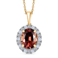 Certified & Appraised AAA Byzantine Tourmaline and G-H SI Luxuriant Lab Grown Diamond 2.56 ctw Pendant Necklace in 10K Yellow Gold 20 Inches - Sticky add to cart bar