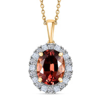 Certified & Appraised AAA Byzantine Tourmaline and G-H SI Luxuriant Lab Grown Diamond 2.56 ctw Pendant Necklace in 10K Yellow Gold 20 Inches