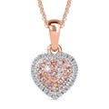 D'Joy Natural Pink and White Diamond I3 0.25 ctw Heart Pendant Necklace in 18K Vermeil Rose Gold Over Sterling Silver 20 Inches - Sticky add to cart bar