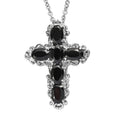 EverTrue Thai Black Spinel Pendant Necklace (20 Inches) in Stainless Steel 3.25 ctw - Sticky add to cart bar