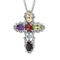 EverTrue Thai Black Spinel Pendant Necklace (20 Inches) in Stainless Steel 3.25 ctw - Sticky add to cart bar
