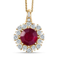 D'Joy Niassa Ruby (FF), Moissanite Pendant Necklace (20 Inches) in 18K Vermeil YG Over Sterling Silver 8.00 ctw - Sticky add to cart bar