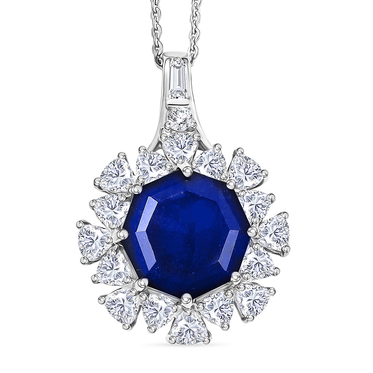D'Joy Niassa Ruby (FF), Moissanite Pendant Necklace (20 Inches) in 18K Vermeil YG Over Sterling Silver 8.00 ctw