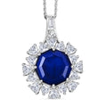 D'Joy Niassa Ruby (FF), Moissanite Pendant Necklace (20 Inches) in 18K Vermeil YG Over Sterling Silver 8.00 ctw - Sticky add to cart bar