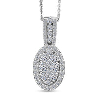 Luxuriant Lab Grown Diamond (G-H, SI) Halo Pendant Necklace
