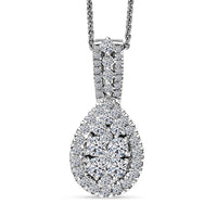 Luxuriant Lab Grown Diamond (G-H, SI) Halo Pendant Necklace