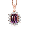 D'Joy AAA Patroke Kunzite, Moissanite Pendant Necklace (20 Inches) in 18K Vermeil RG Over Sterling Silver 5.90 ctw - Sticky add to cart bar