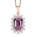 D'Joy AAA Patroke Kunzite, Moissanite Pendant Necklace (20 Inches) in 18K Vermeil RG Over Sterling Silver 5.90 ctw - Sticky add to cart bar