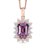 D'Joy AAA Patroke Kunzite, Moissanite Pendant Necklace (20 Inches) in 18K Vermeil RG Over Sterling Silver 5.90 ctw
