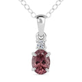 Premium Color Change Garnet and G-H SI Luxuriant Lab Grown Diamond 1.00 ctw Pendant Necklace in Rhodium Over Sterling Silver 20 Inches - Sticky add to cart bar