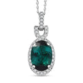 Certified & Appraised Rhapsody AAAA Pirineu Lagoon Tourmaline and E-F VS Diamond 5.50 ctw Pendant Necklace 20 Inches in 950 Platinum 4 Grams - Sticky add to cart bar