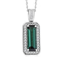 Certified & Appraised Rhapsody AAAA Pirineu Lagoon Tourmaline and E-F VS Diamond 2.88 ctw Pendant Necklace 20 Inches in 950 Platinum 5.38 Grams - Sticky add to cart bar