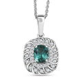 Certified and Appraised Luxoro AAA Pirineu Lagoon Tourmaline and I2 Diamond 1.03 ctw Pendant Necklace in 10K White Gold 20 Inches - Sticky add to cart bar
