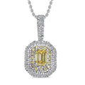 Luxuriant Lab Grown Yellow Diamond and Lab Grown Diamond Pendant Necklace in 10K White Gold 1.00 ctw (20 Inches) - Sticky add to cart bar
